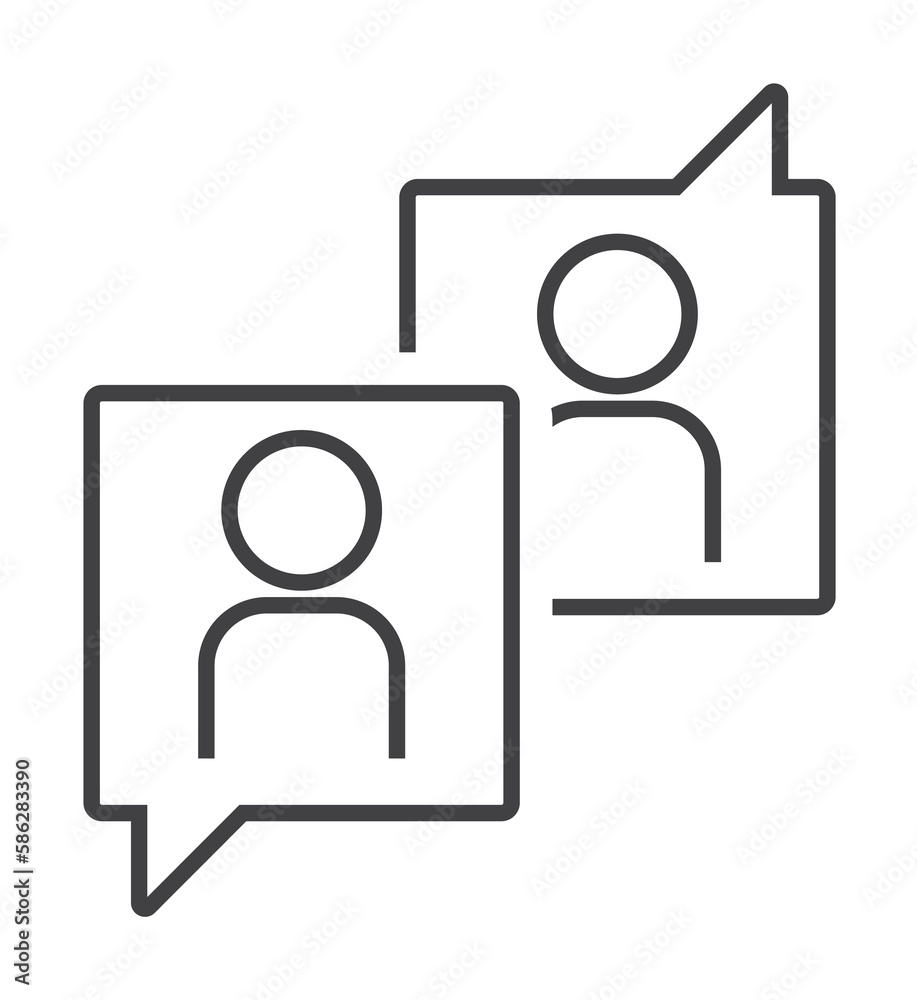 Fototapeta premium double, chat, communication icon. Element of marketing and advertising icon for mobile concept and web apps. Thin line double, chat, communication icon can be used for web