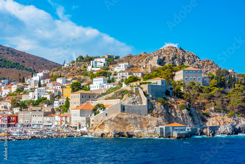 Fototapeta Naklejka Na Ścianę i Meble -  Cityscape of Greek town Hydra