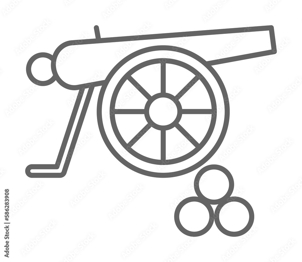 Medieval, cannon icon. Element of medieval period icon. Thin line icon for website design and development, app development. Premium icon