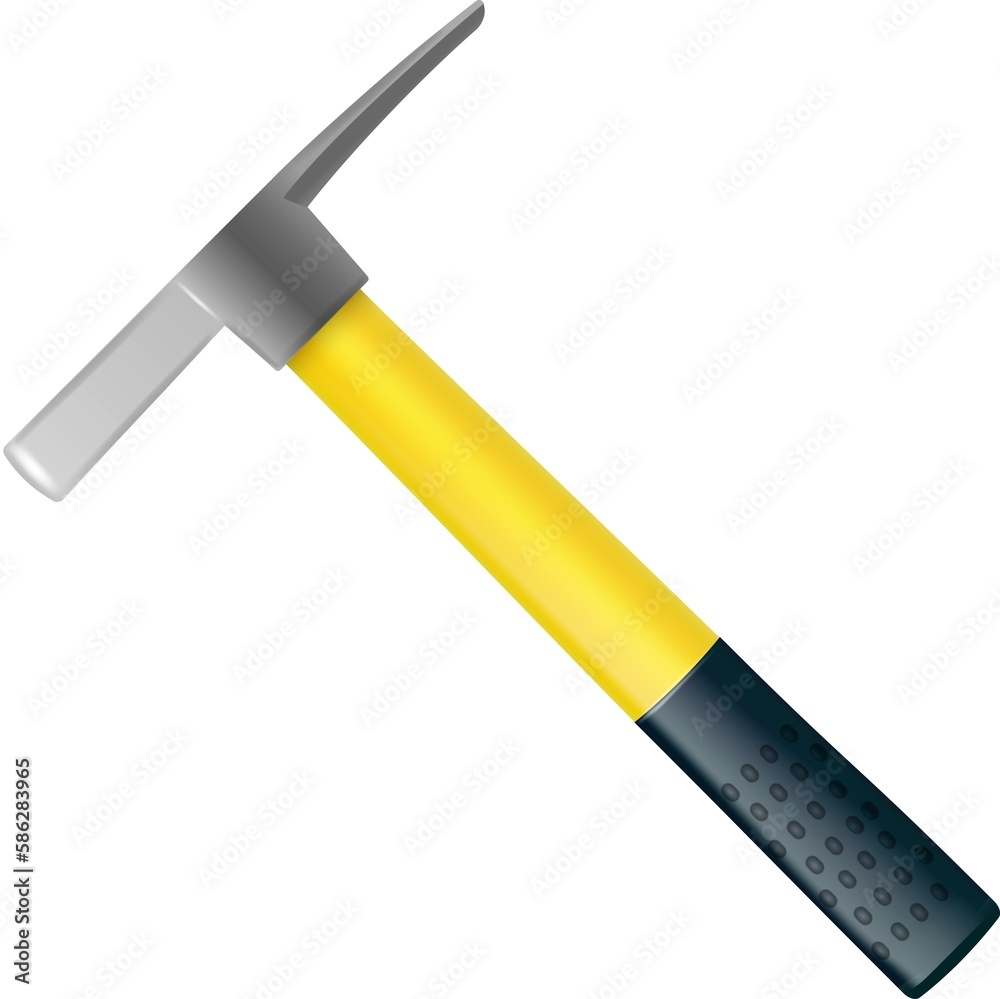 Realistic masons hammer with fiberglass handle. Vector industrial workers tool. Equipment for repair, contract and locksmith work. Vector . Realistic masons hammer with fiberglass handle. Vector industrial workers tool. Equipment for repair, contract and locksmith work. Vector .