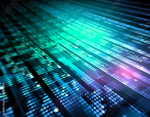 Technological Background with Binary Code Illustration - Post-processed Generative AI