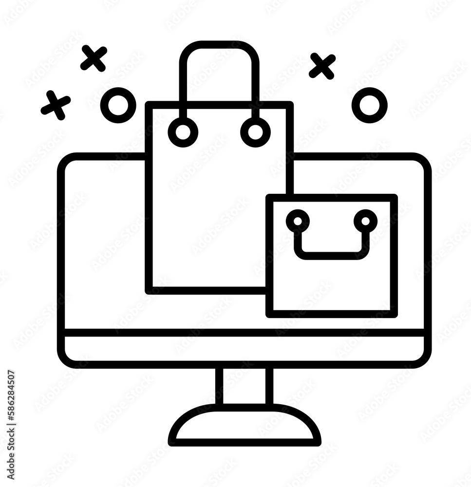 Bag gift icon. Element of online shopping icon Bag gift icon. Element of online shopping icon