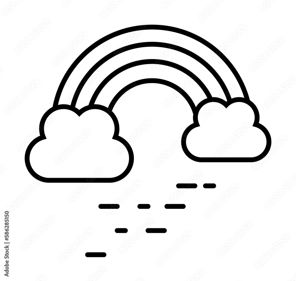 Rainbow cloud icon. Element of peace day icon Rainbow cloud icon. Element of peace day icon