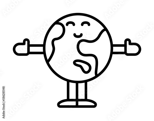 Affable earth love icon. Element of peace day icon