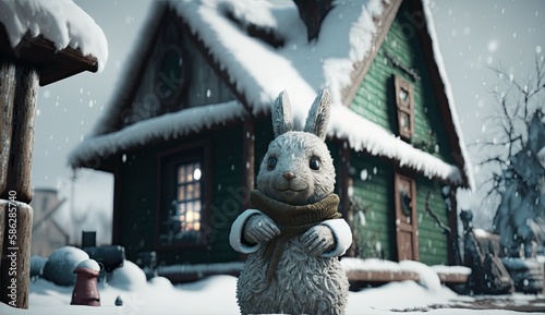 3d Concept Art of Easter Bunny, Realistic - AI Generated photo