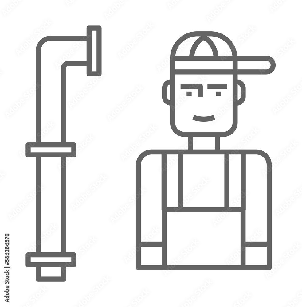 Plumber, professions, avatar icon. Element of plumber icon. Thin line icon for website design and development, app development. Premium icon Plumber, professions, avatar icon. Element of plumber icon. Thin line icon for website design and development, app development. Premium icon