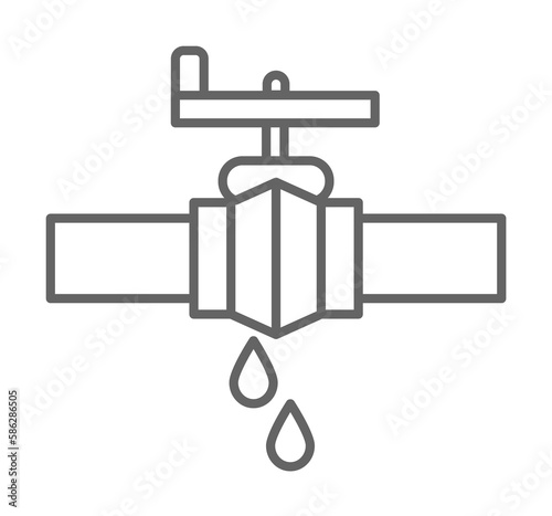 Plumber, valve, water icon. Element of plumber icon. Thin line icon for website design and development, app development. Premium icon