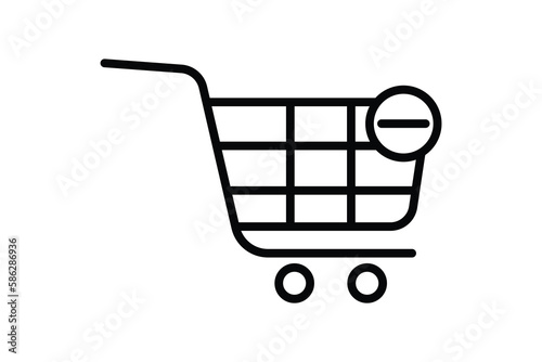 Remove item icon illustration. icon related to shopping. Line icon style. Simple vector design editable. File EPS, SVG, PNG Transparent.