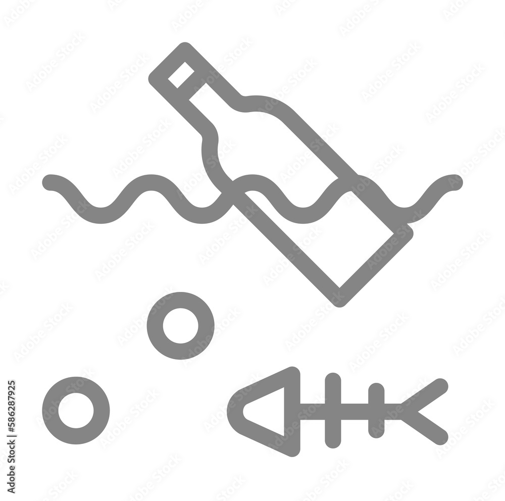 Sea, pollution line icon. Element of pollution icon Sea, pollution line icon. Element of pollution icon