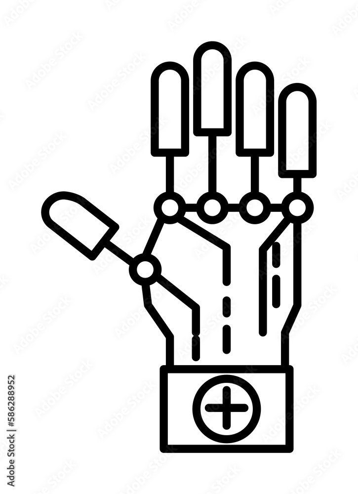 robot hand icon. Element of robotics engineering for mobile concept and web apps icon. Thin line icon for website design and development, app development. Premium icon