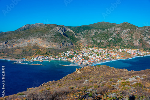 Panorama view of Greek town Gefira photo