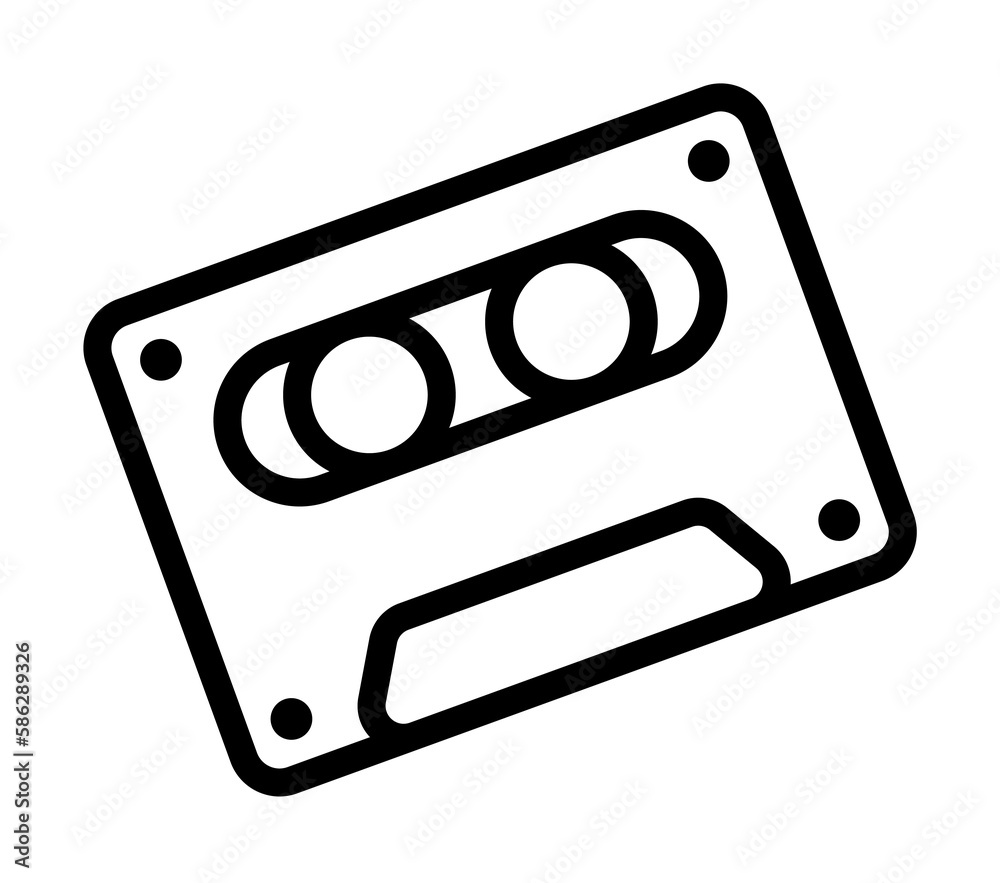 Cassette icon. Simple line, outline elements of rock n roll icons for ui and ux, website or mobile application Cassette icon. Simple line, outline elements of rock n roll icons for ui and ux, website or mobile application