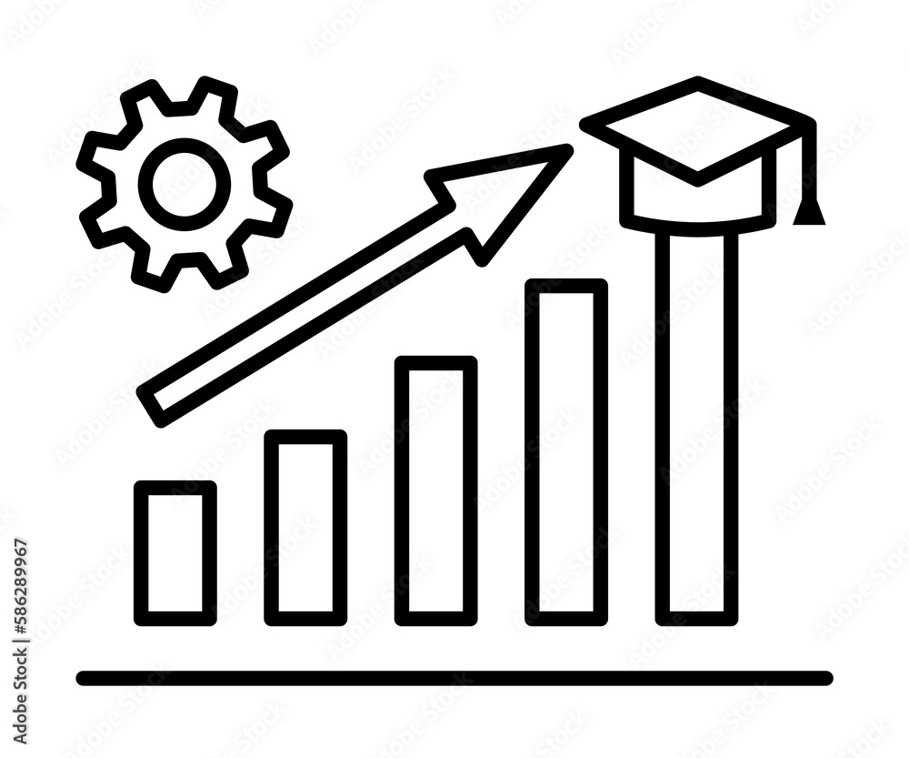 Study chart analytics icon. Element of school Study chart analytics icon. Element of school