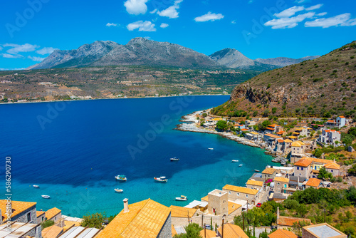 Fototapeta Naklejka Na Ścianę i Meble -  Panorama view of Limeni village at Peloponnese, Greece
