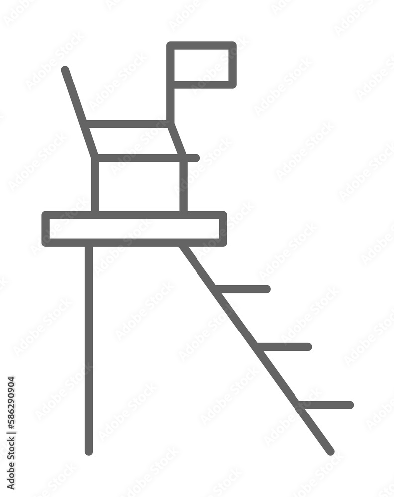 Lifeguard place icon. Element of swimming poll thin line icon Lifeguard place icon. Element of swimming poll thin line icon