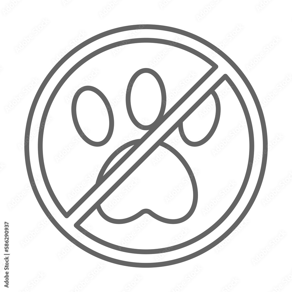 No pets sign icon. Element of swimming poll thin line icon No pets sign icon. Element of swimming poll thin line icon
