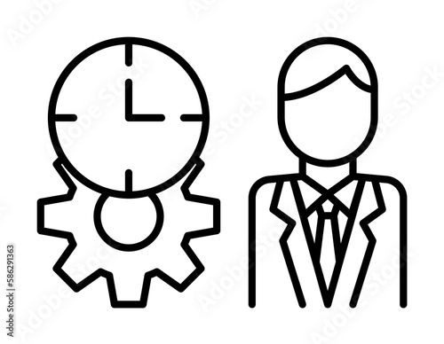 Time management, clock, concentrate, man, management, time icon. Element of time management icon. Thin line icon for website design and development, app development. Premium icon