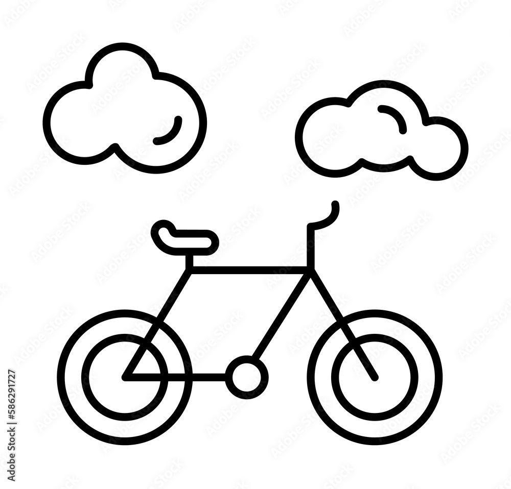 Cycle, travel, clouds icon. Simple line, outline elements of tourism for ui and ux, website or mobile application Cycle, travel, clouds icon. Simple line, outline elements of tourism for ui and ux, website or mobile application