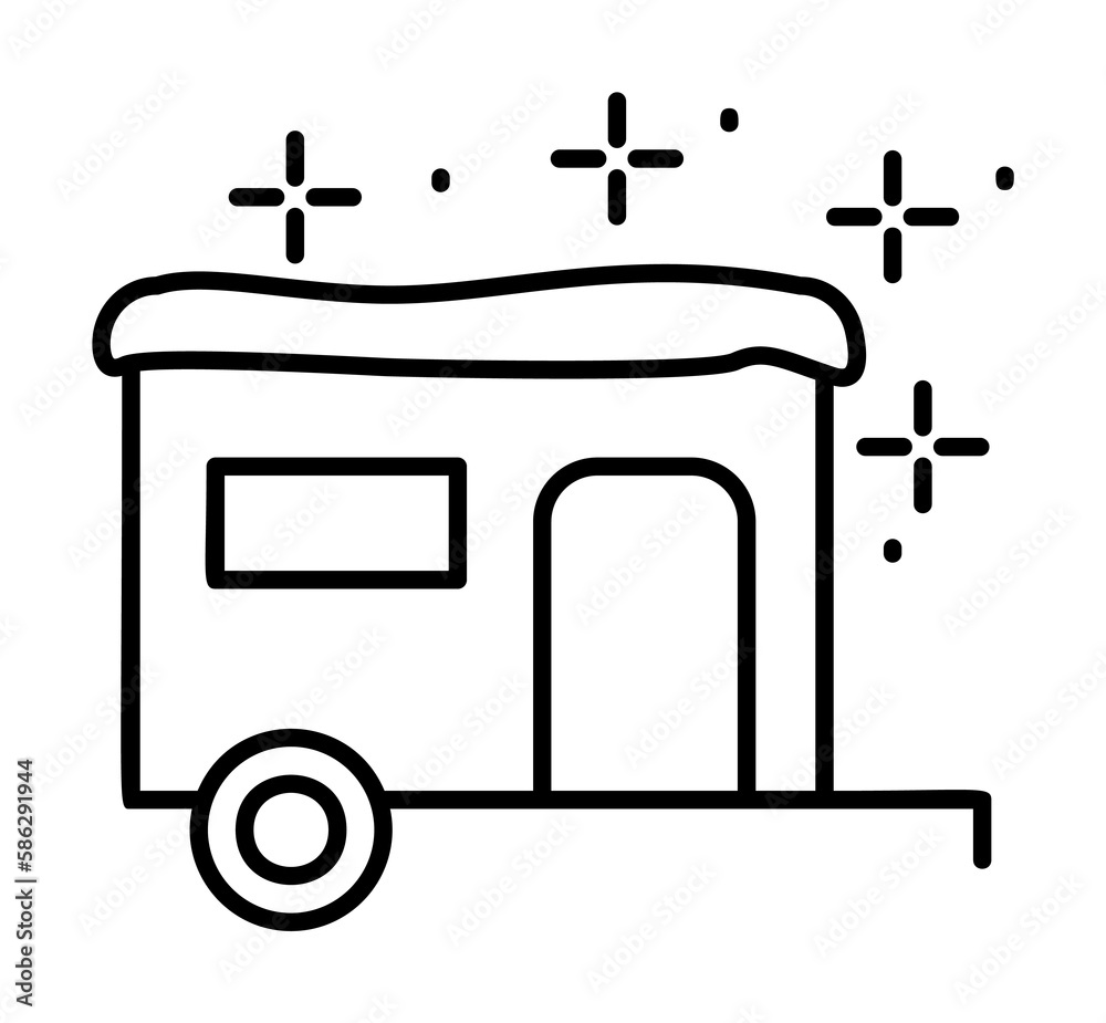 Snow trailer icon. Simple line, outline of winter vacation icons for ui and ux, website or mobile application