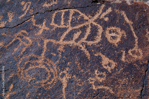 Ancient Native American Petroglyphs in Sloan Canyon National Conservation Area, Nevada