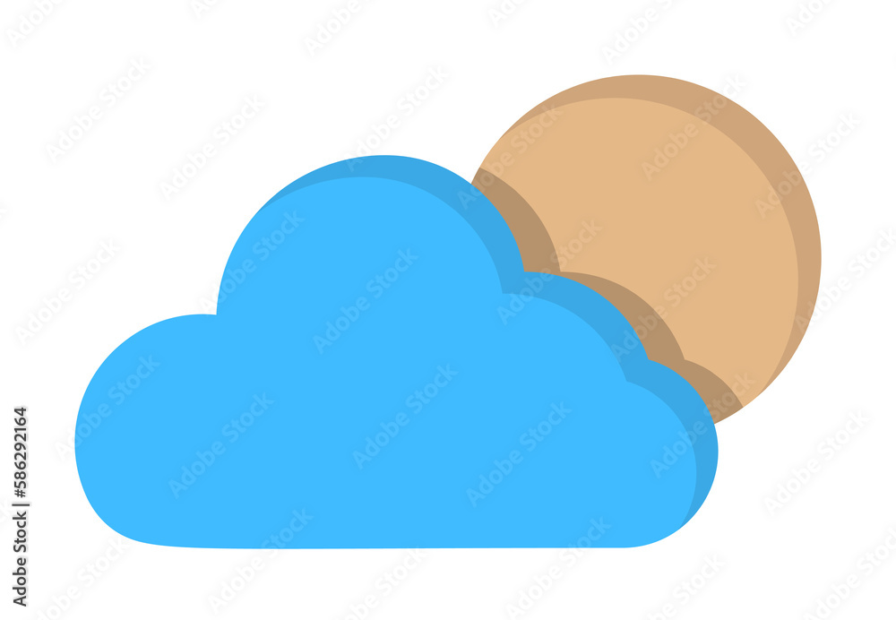 Cloud moon icon. Simple line, outline of two color weather icons for ui and ux, website or mobile application Cloud moon icon. Simple line, outline of two color weather icons for ui and ux, website or mobile application