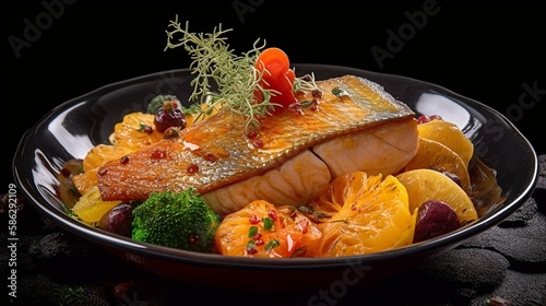 Um delicioso e suculento prato de peixe.