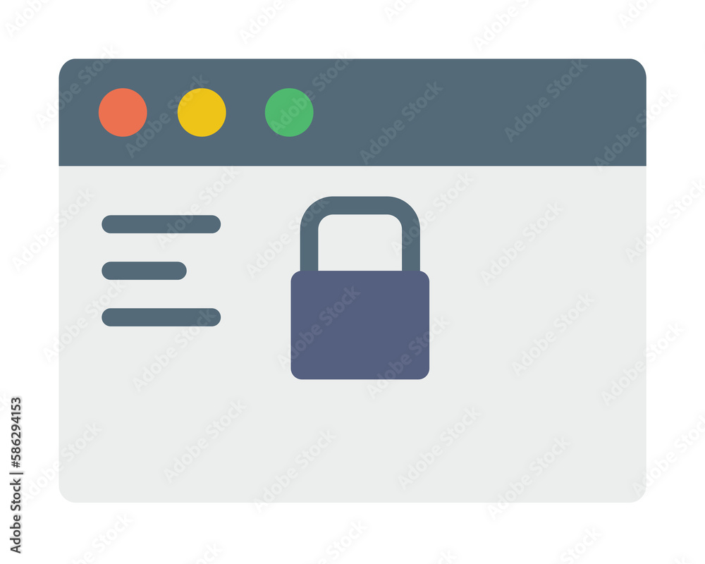Browser, web site, lock icon. Simple color elements of internet explorer icons for ui and ux, website or mobile application