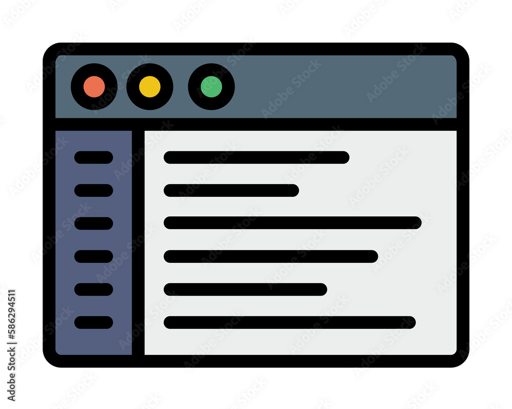 Browser, web site, text icon. Simple color with outline elements of internet explorer icons for ui and ux, website or mobile application Browser, web site, text icon. Simple color with outline elements of internet explorer icons for ui and ux, website or mobile application