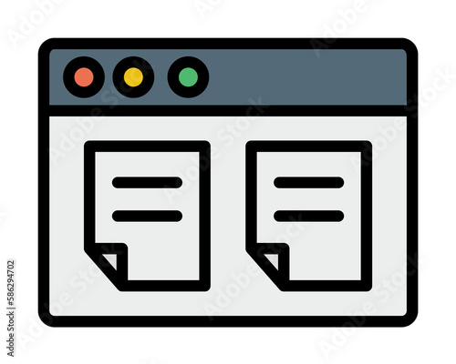 Browser, web site, files icon. Simple color with outline elements of internet explorer icons for ui and ux, website or mobile application