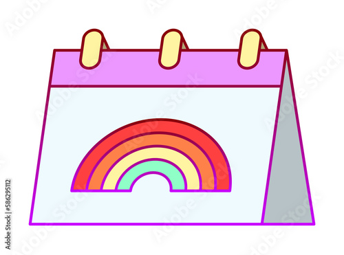 Calendar, rainbow, pride day icon. Element of color world pride day icon. Premium quality graphic design icon. Signs and symbols collection icon