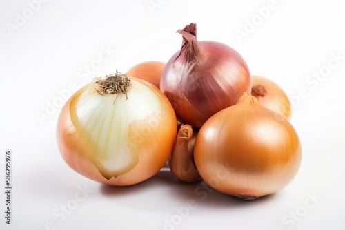 Wallpaper Mural Onions on a white background Generative AI Torontodigital.ca