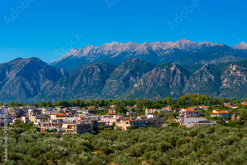 Panorama view of Greek town Sparta photo