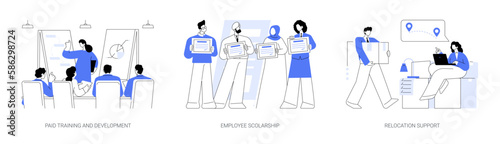 Employee education abstract concept vector illustrations.