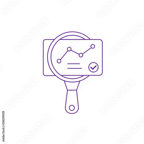 data quality assessment or study case thin line icon. concept of fraud search or accounting plan symbol. stroke art trend modern paperwork logotype graphic web linear market design isolated on white