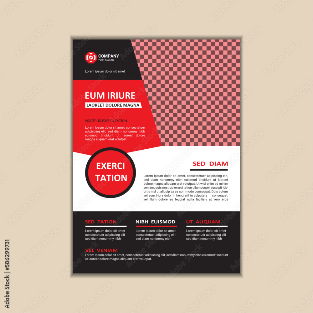 Vector corporate business flyer design template, simple and clean a4 size with bleed.