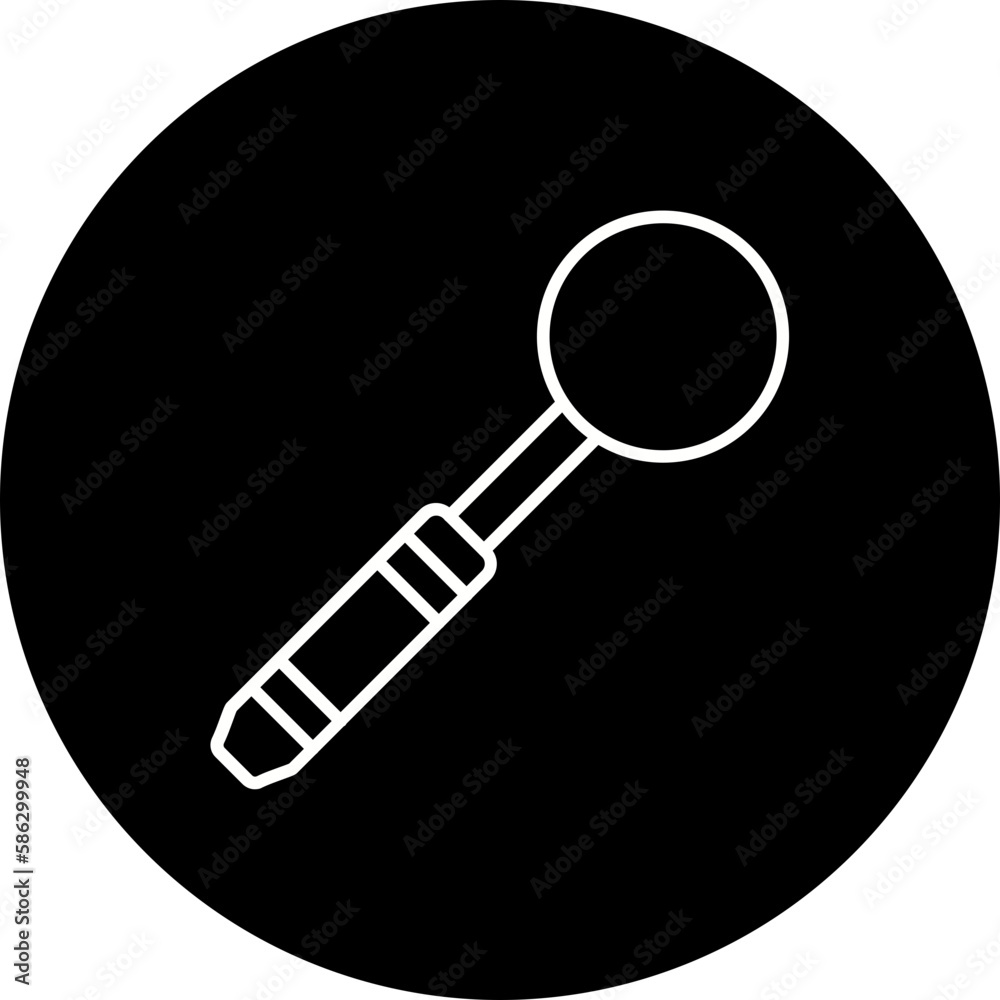 Mouth Mirror Line Inverted Icon Mouth Mirror Line Inverted Icon