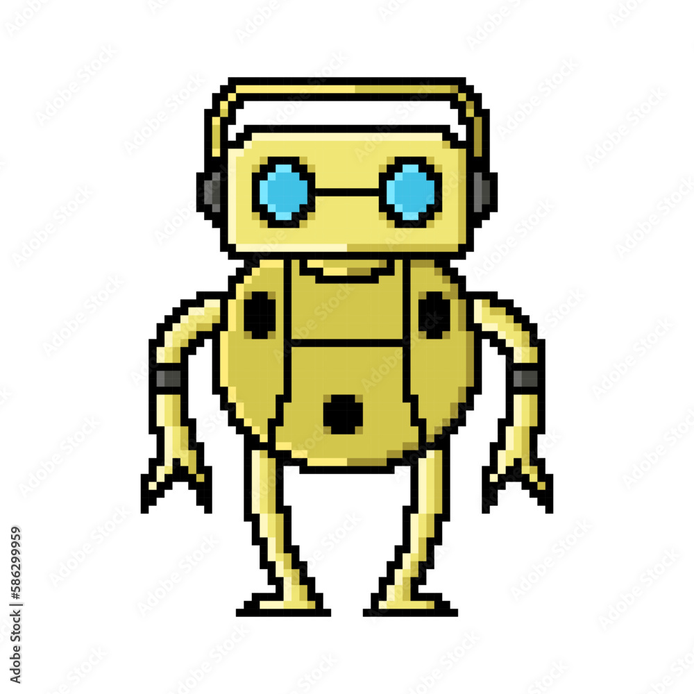 Pixel art illustration vector robot design kawaii