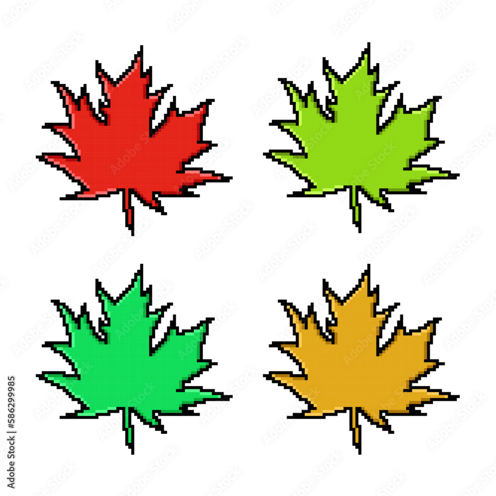 Pixel art maple leaf illustration design Pixel art maple leaf illustration design