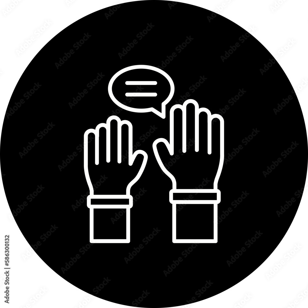 Raise Hand Line Inverted Icon Raise Hand Line Inverted Icon