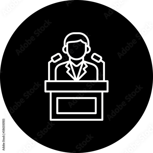 Politician Line Inverted Icon