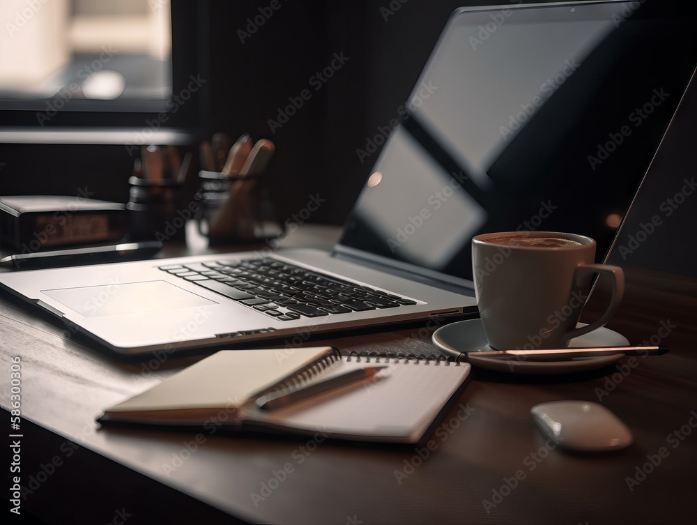 laptop on table Clean Workspace laptop on table Clean Workspace