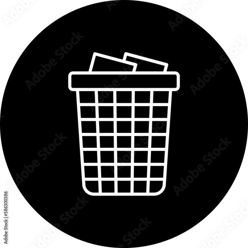 Paper Bin Line Inverted Icon