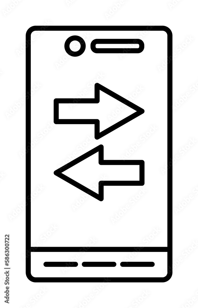 Fototapeta premium phone sync icon. Element of mobile banking for smart concept and web apps. Thin line phone sync icon can be used for web and mobile