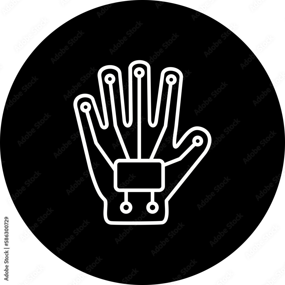 Wired Glove Line Inverted Icon