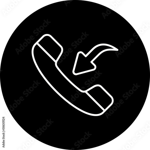 Incoming Call Line Inverted Icon