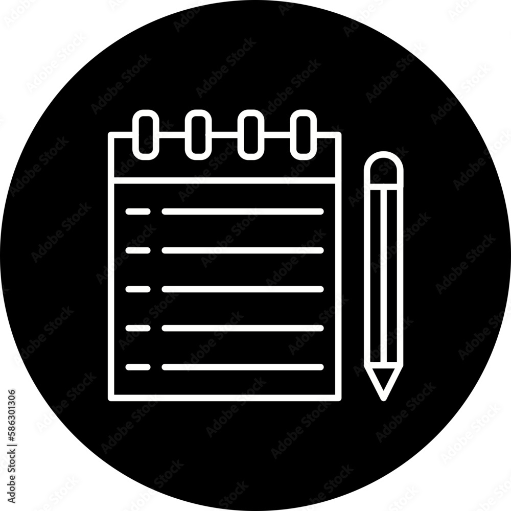 Notes Line Inverted Icon Notes Line Inverted Icon
