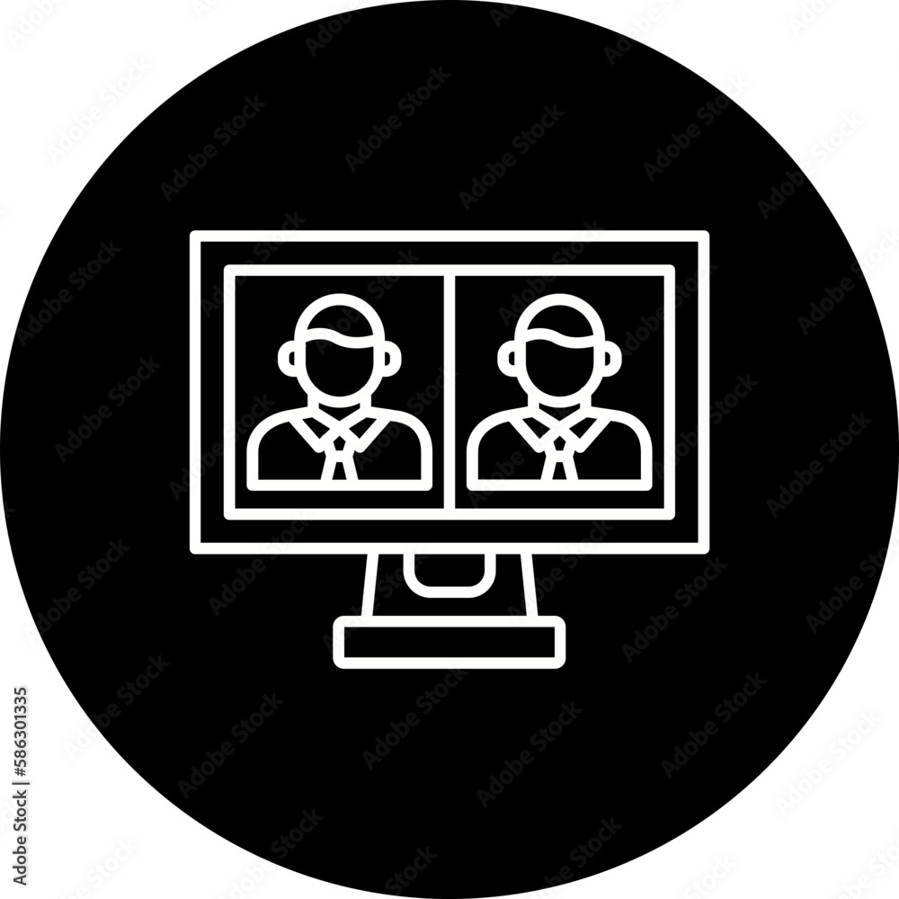 Video Call Line Inverted Icon Video Call Line Inverted Icon