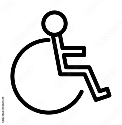badge of a disabled person icon. Element of navigation for mobile concept and web apps. Thin line badge of a disabled person icon can be used for web and mobile