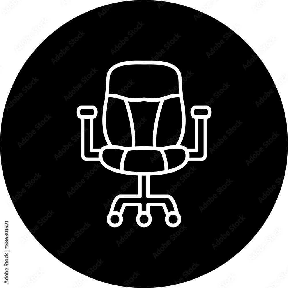 Office Chair Line Inverted Icon Office Chair Line Inverted Icon
