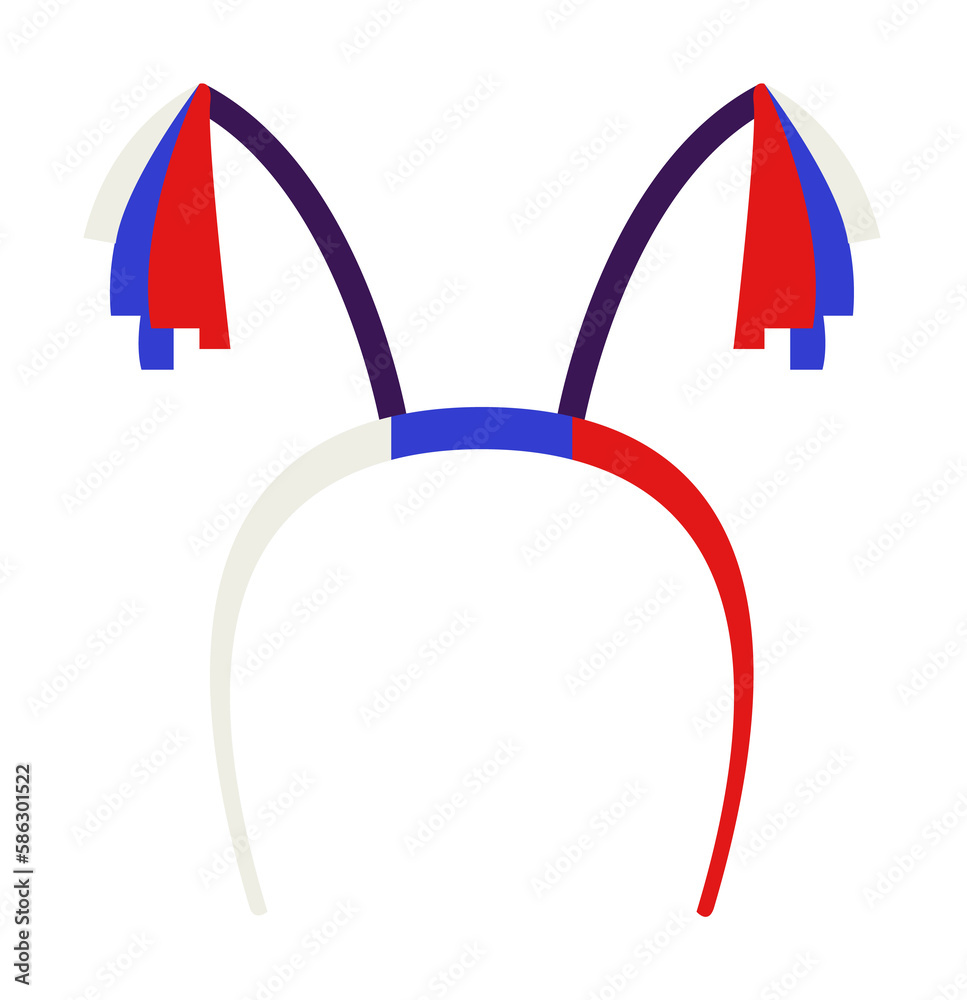 fan hair band illustration. Element of fans accessory for mobile concept and web apps. Colored in Russian national flag fan hair band flat can be used for web and mobile fan hair band illustration. Element of fans accessory for mobile concept and web apps. Colored in Russian national flag fan hair band flat can be used for web and mobile